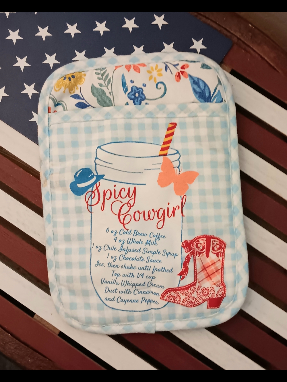 The Pioneer Woman Blue Gingham 'Spicy Cowgirl' Kitchen Pocket